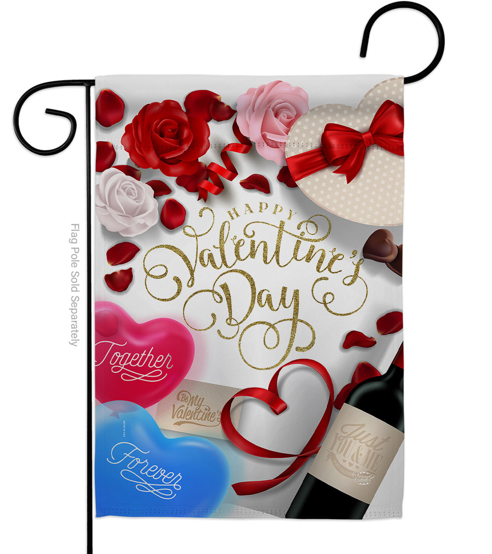 Together Forever Springtime Valentine Double-Sided Decorative Garden Flag, Multi Color