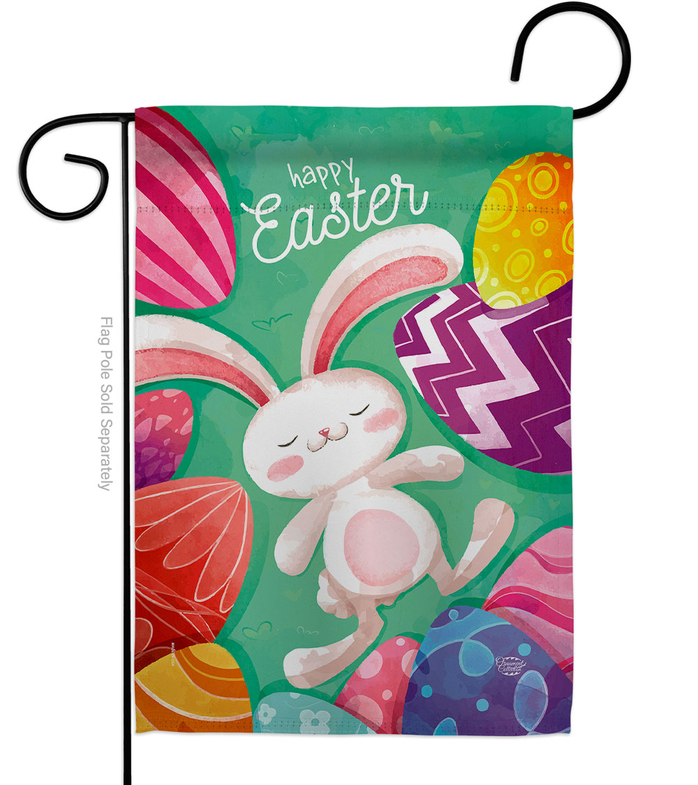 Easter Eggs Springtime Double-Sided Decorative Garden Flag, Multi Color