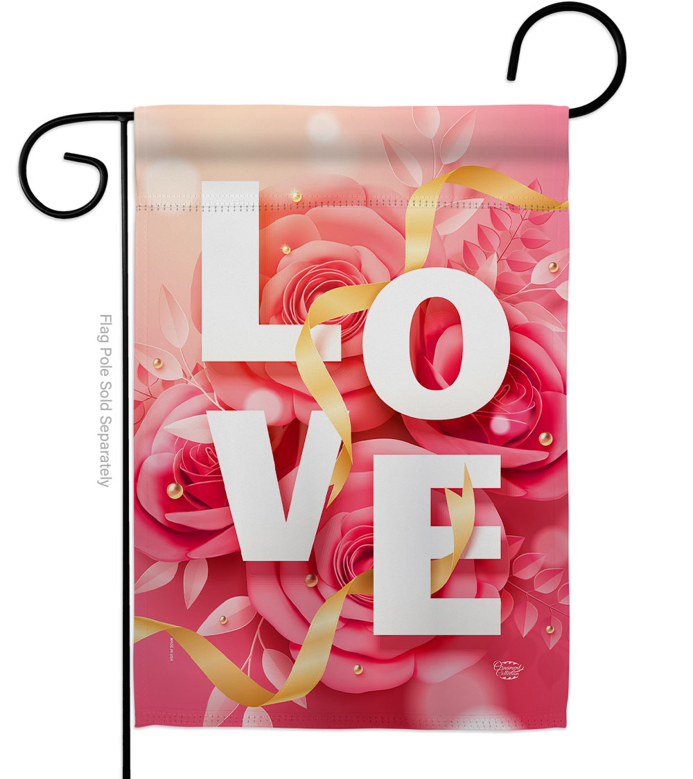 Love Springtime Valentine Double-Sided Decorative Garden Flag, Multi Color