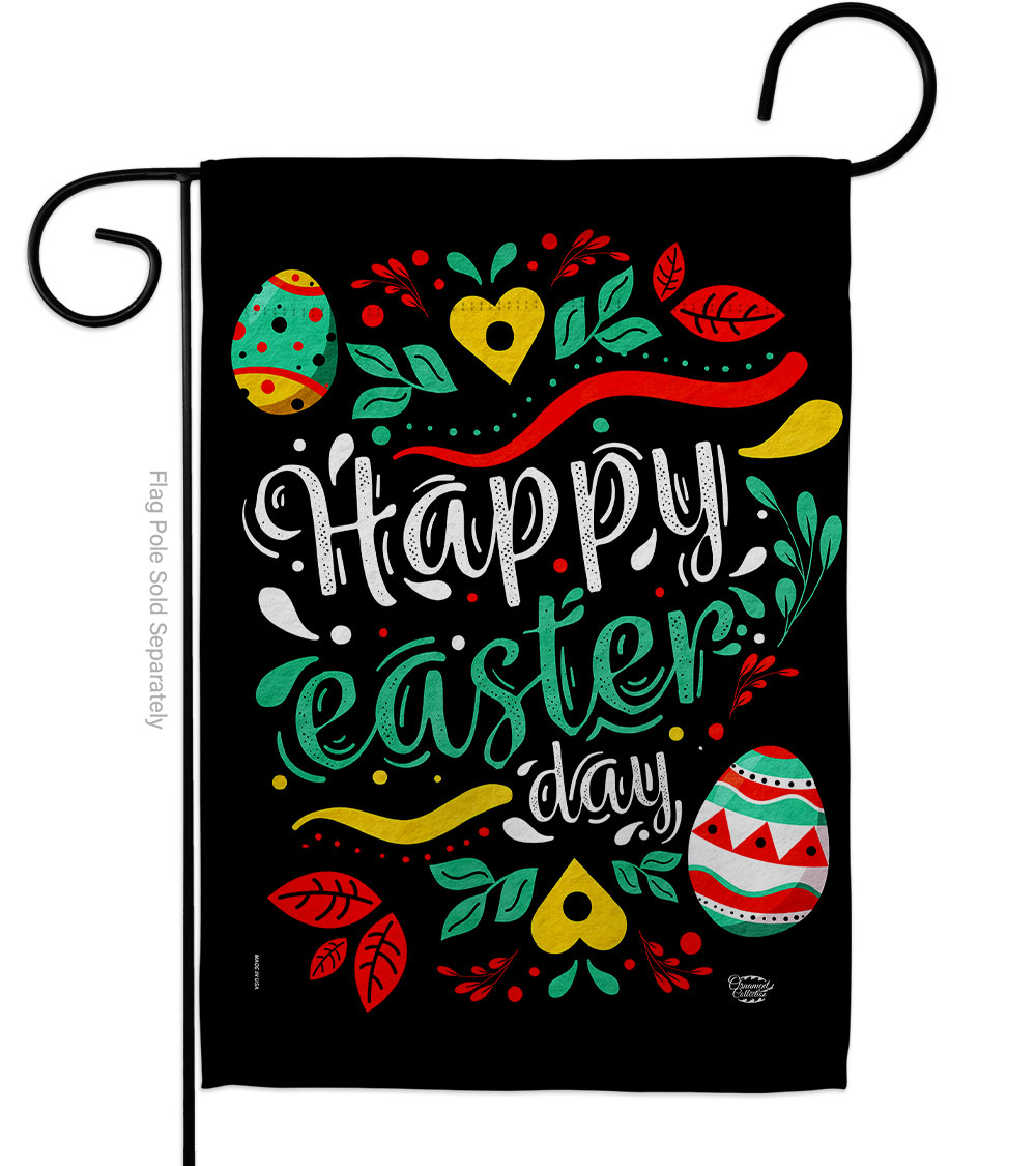 Easter Day Springtime Double-Sided Decorative Garden Flag, Multi Color