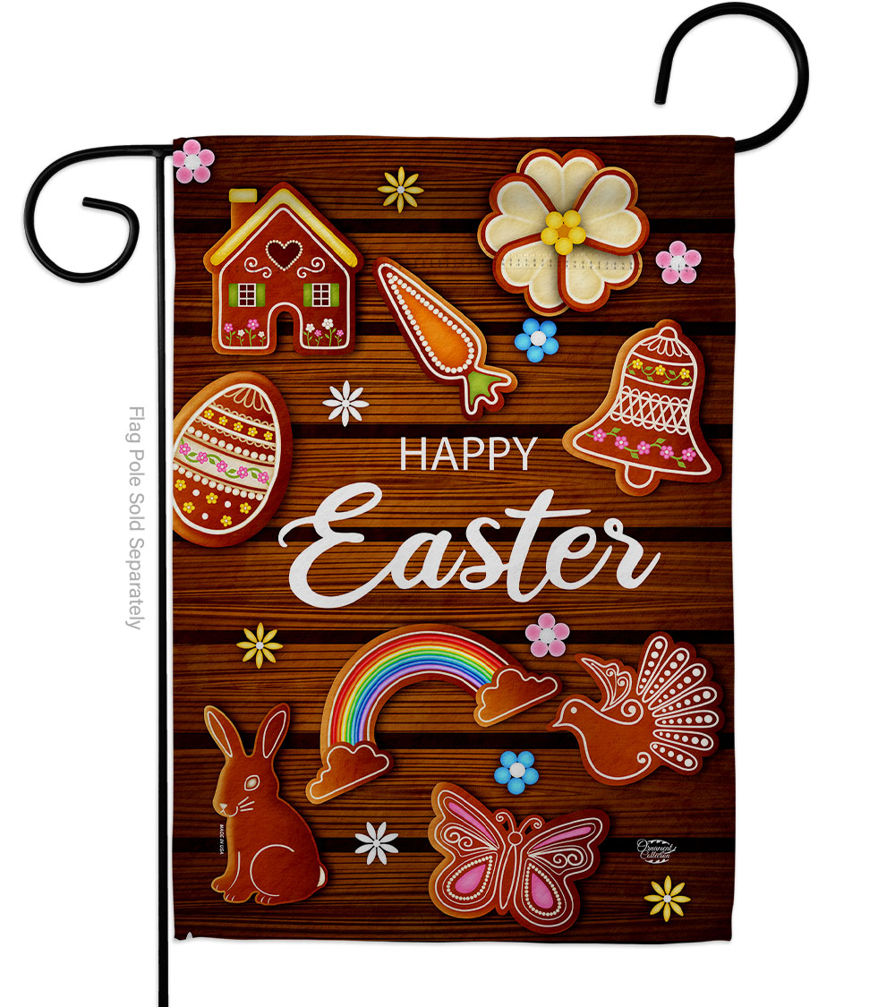 G192502-BO Chocolate Easter Springtime Double-Sided Decorative Garden Flag, Multi Color