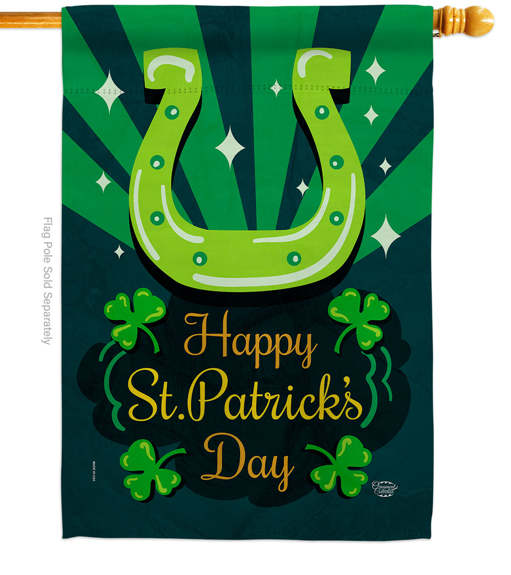 Lucky St Patrick Double-Sided Garden Decorative House Flag, Multi Color