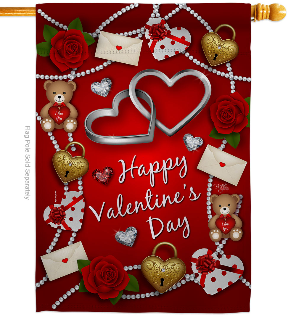 My Sweet Valentines Double-Sided Garden Decorative House Flag, Multi Color