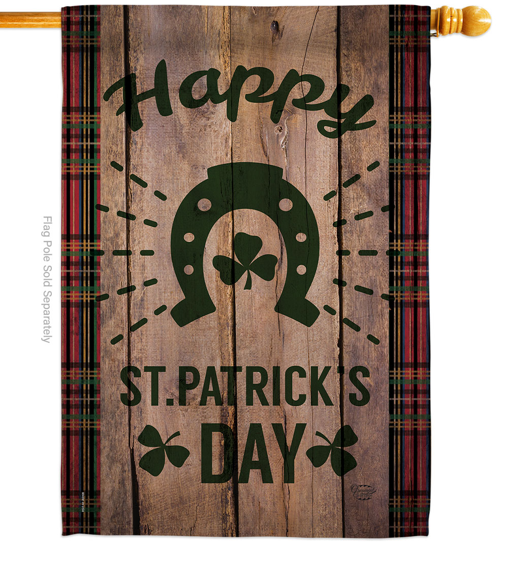 Lucky St Patricks Day Springtime Double-Sided Garden Decorative House Flag, Multi Color