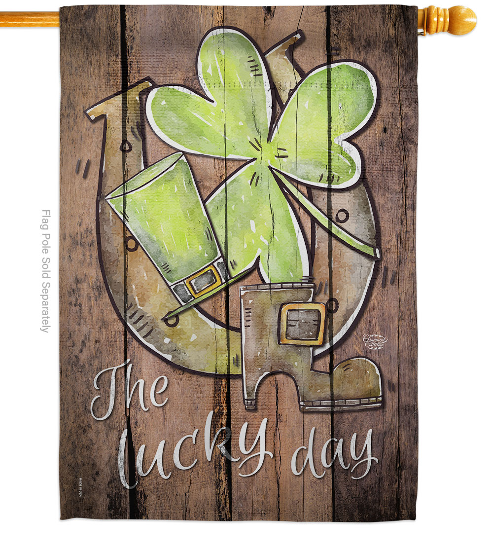 H192017-BO St Pats the Lucky Day Springtime Patrick Double-Sided Garden Decorative House Flag, Multi Color