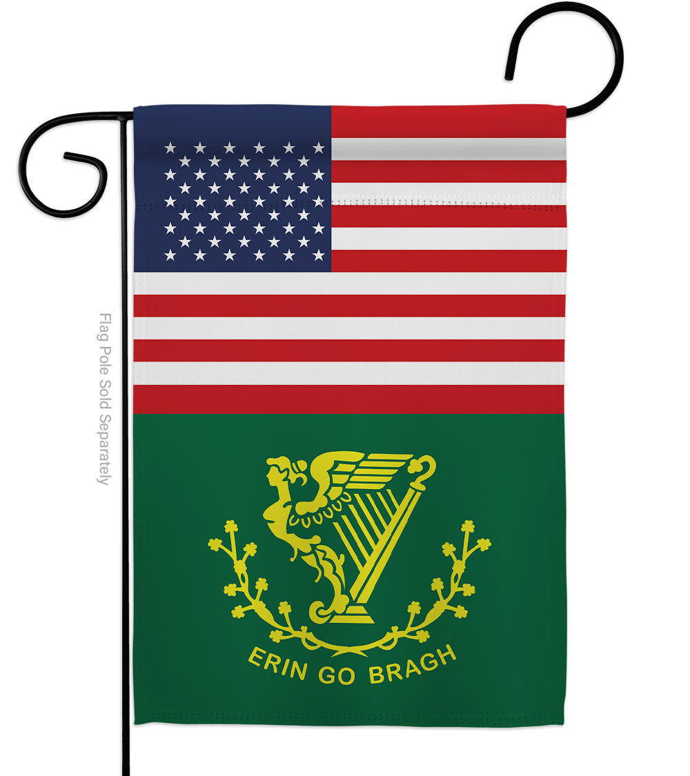 G142407-BO Erin go Bragh US Friendship Springtime St Patrick Double-Sided Decorative Garden Flag, Multi Color