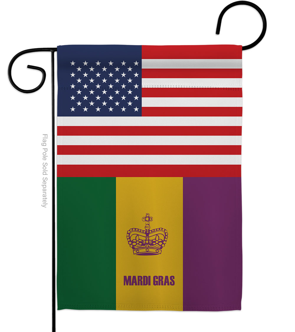 Picture of Americana Home & Garden G142864-BO US Mardi Gras Springtime Double-Sided Decorative Garden Flag&#44; Multi Color