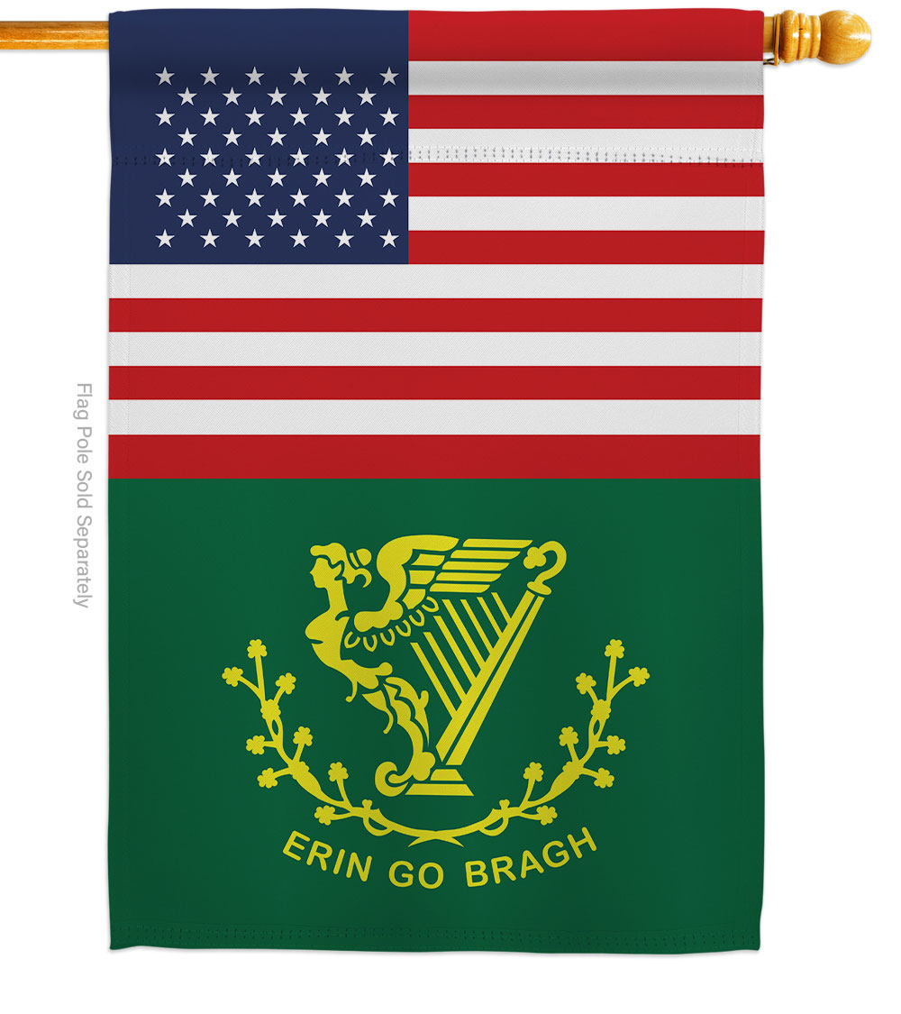 Erin go Bragh US Friendship Springtime St Patrick Double-Sided Garden Decorative House Flag, Multi Color