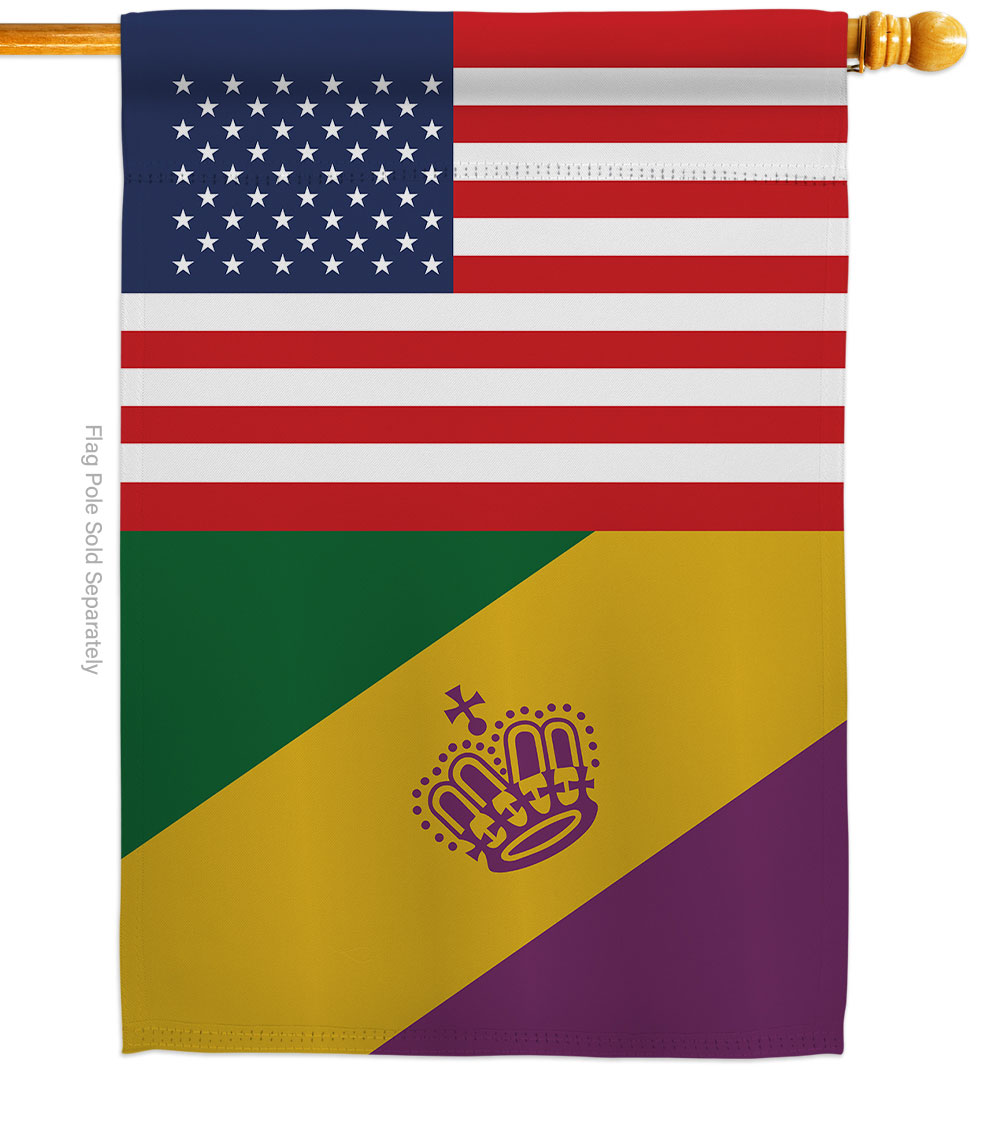 Mardi Gras US Springtime Garden Decorative Double-Sided House Flag, Multi Color