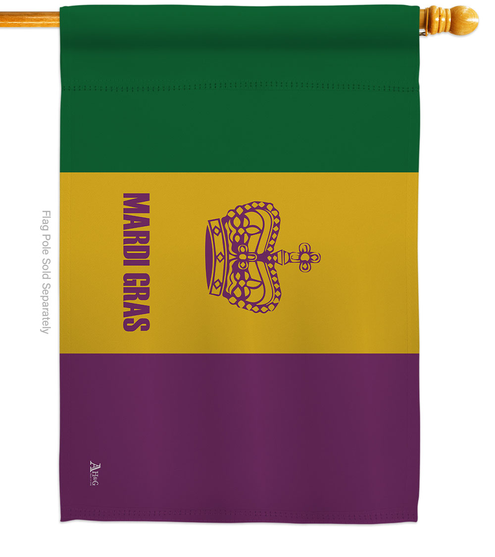 Mardi Gras Springtime Garden Decorative Double-Sided House Flag, Multi Color