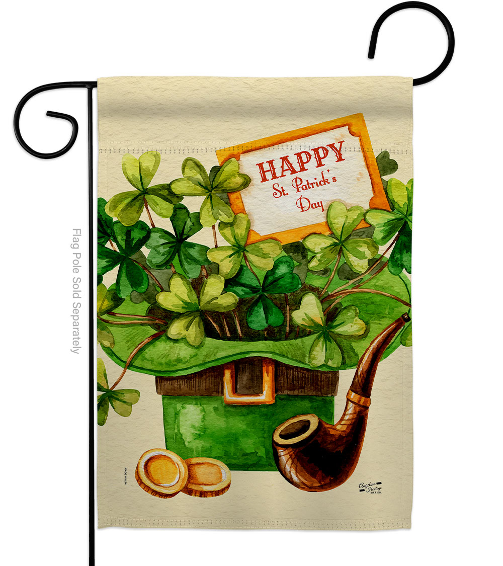 Cover & Hat Springtime St Patrick Double-Sided Decorative Garden Flag, Multi Color