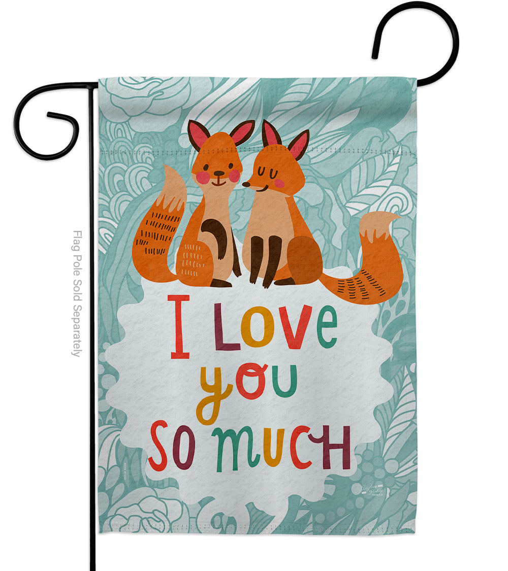 Love You Much Springtime Valentine Double-Sided Decorative Garden Flag, Multi Color
