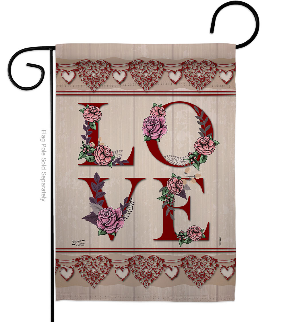 G135144-BO Classic Valentine Love Springtime Double-Sided Decorative Garden Flag, Multi Color