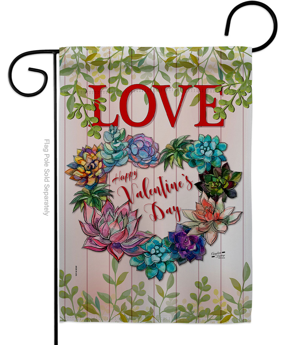 G135147-BO Succa for Love Springtime Valentine Double-Sided Decorative Garden Flag, Multi Color