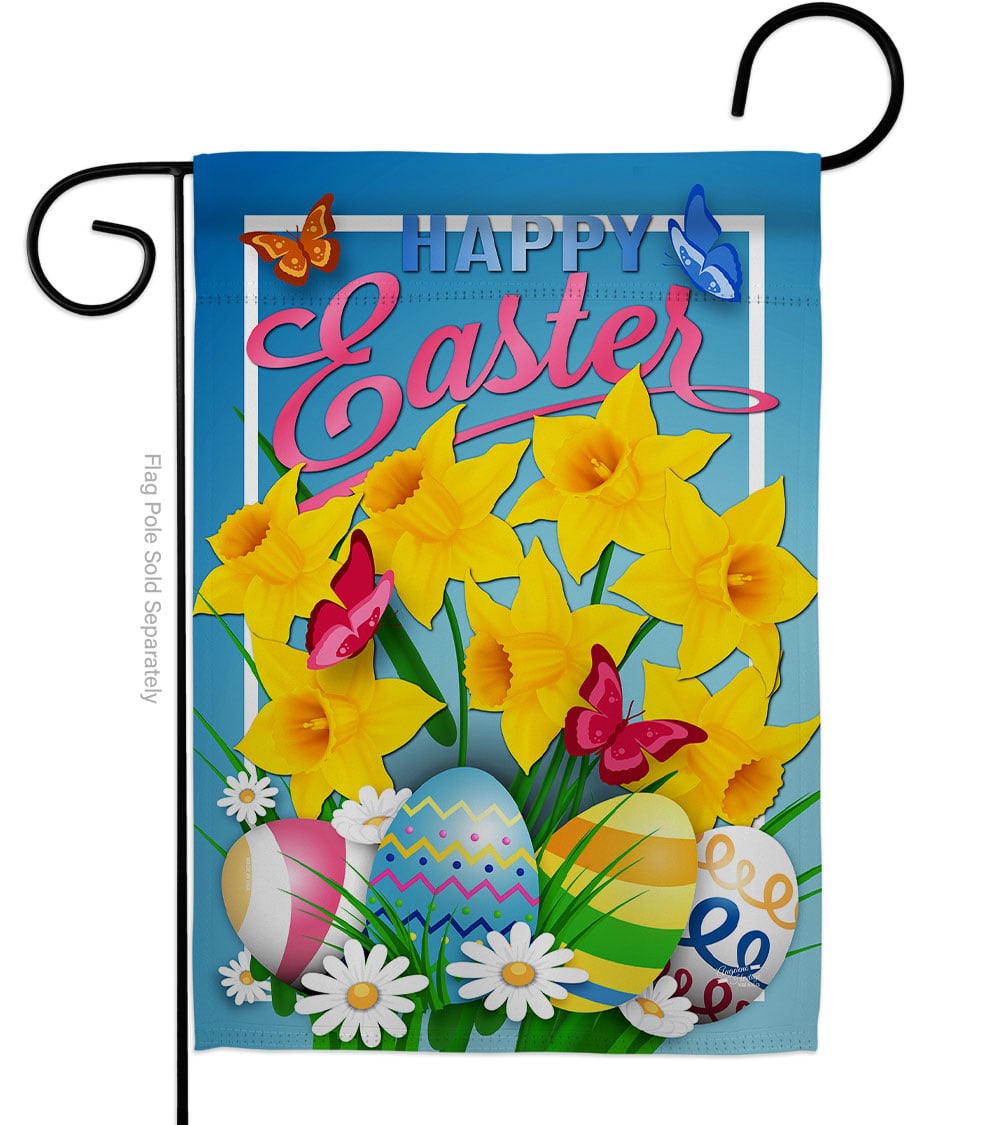 G135154-BO Daffodils Easter Springtime Double-Sided Decorative Garden Flag, Multi Color