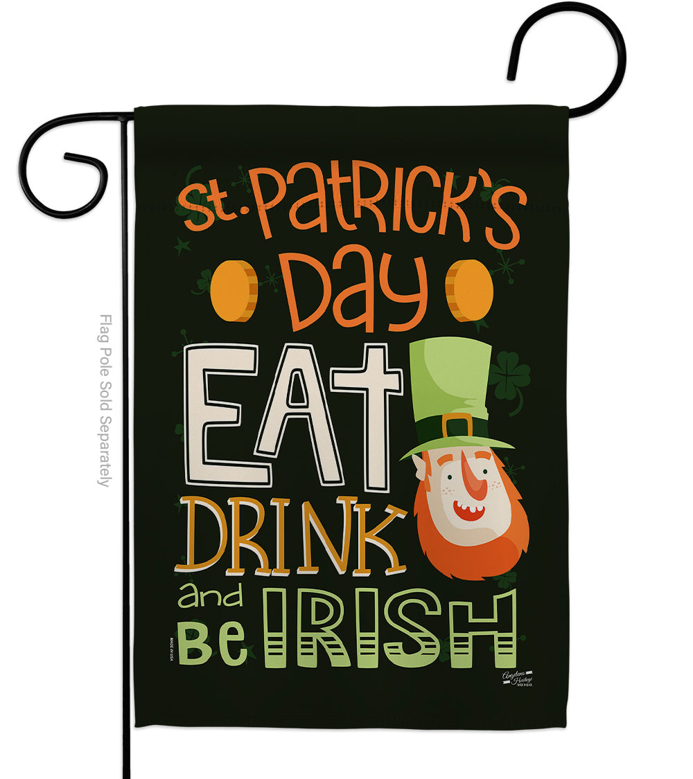 G135315-BO Be Irish Springtime St Patrick Double-Sided Decorative Garden Flag, Multi Color