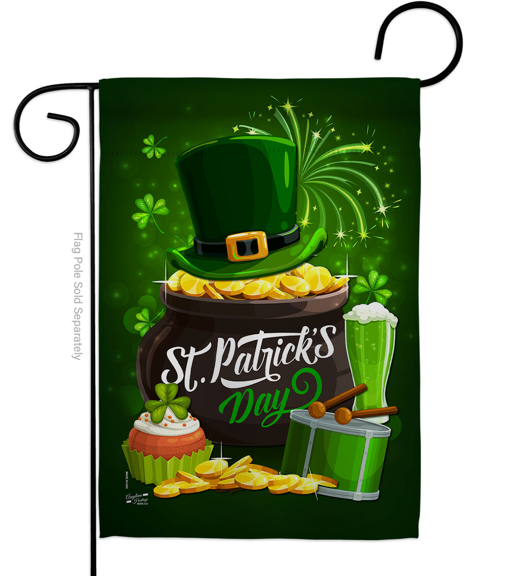 G135364-BO St Patty Day Springtime Double-Sided Decorative Garden Flag, Multi Color