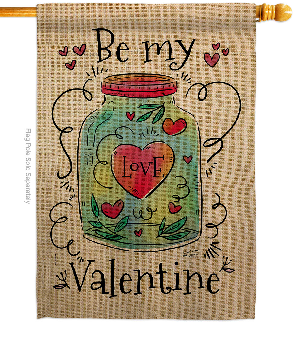 Be My Valentine Springtime Double-Sided Garden Decorative House Flag, Multi Color