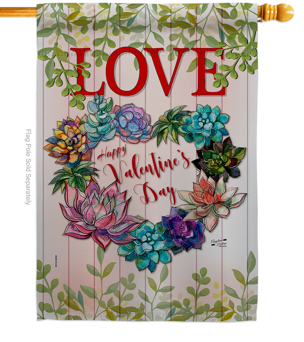 Succa for Love Springtime Valentine Double-Sided Garden Decorative House Flag, Multi Color