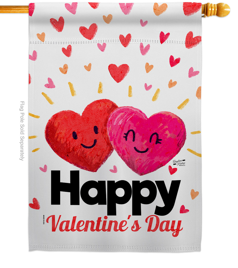 Heart in Love Springtime Valentine Double-Sided Garden Decorative House Flag - Multi Color