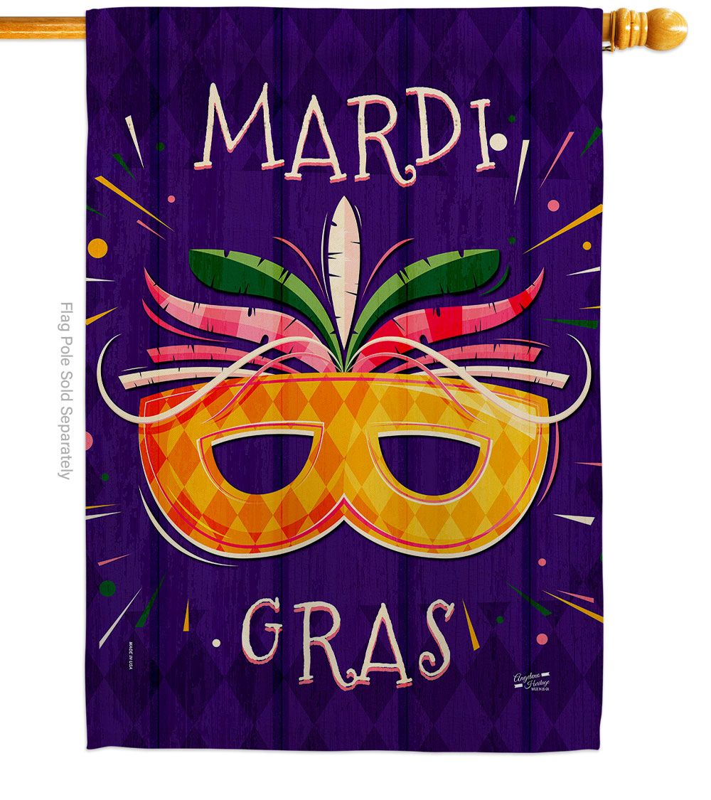 Beads Festival Springtime Mardi Gras Double-Sided Garden Decorative House Flag, Multi Color