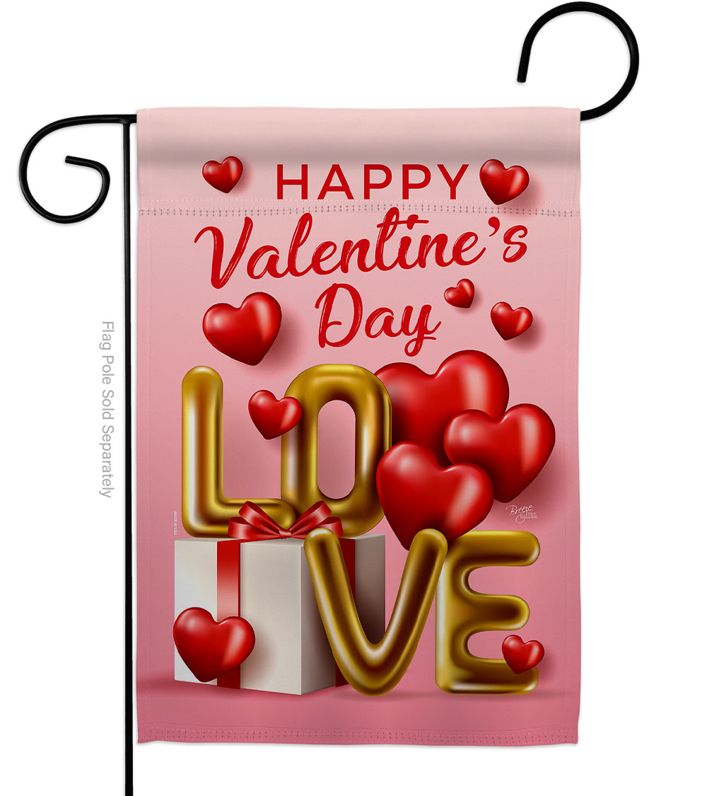 Love Day Springtime Valentine Double-Sided Decorative Garden Flag, Multi Color