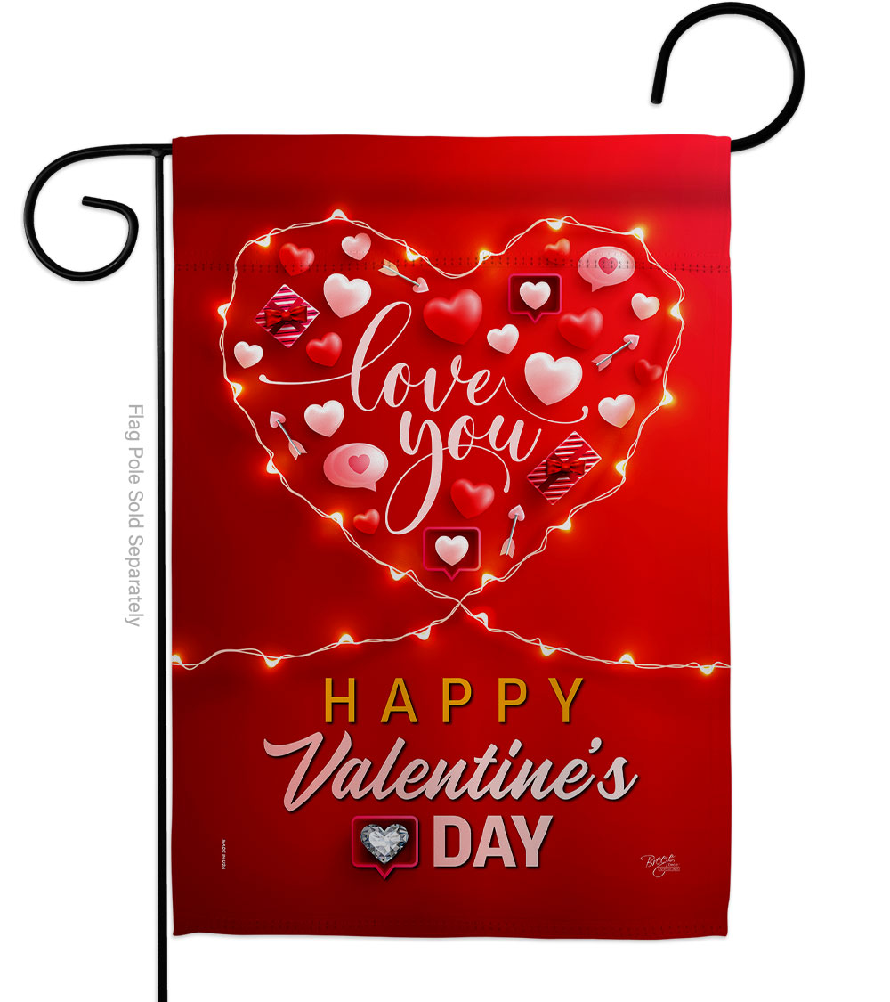 Light of Love Springtime Valentine Double-Sided Decorative Garden Flag, Multi Color