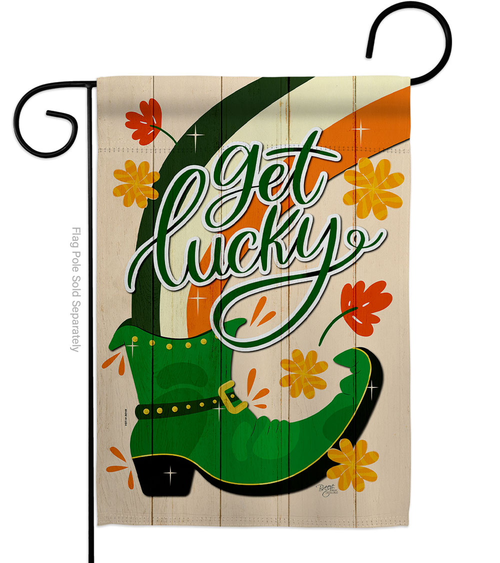 Get Lucky Boot Springtime St Patrick Double-Sided Decorative Garden Flag, Multi Color