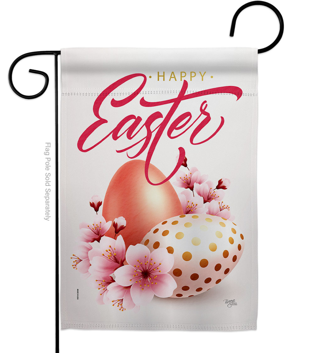 G153086-BO Easter Blooming Springtime Double-Sided Decorative Garden Flag, Multi Color