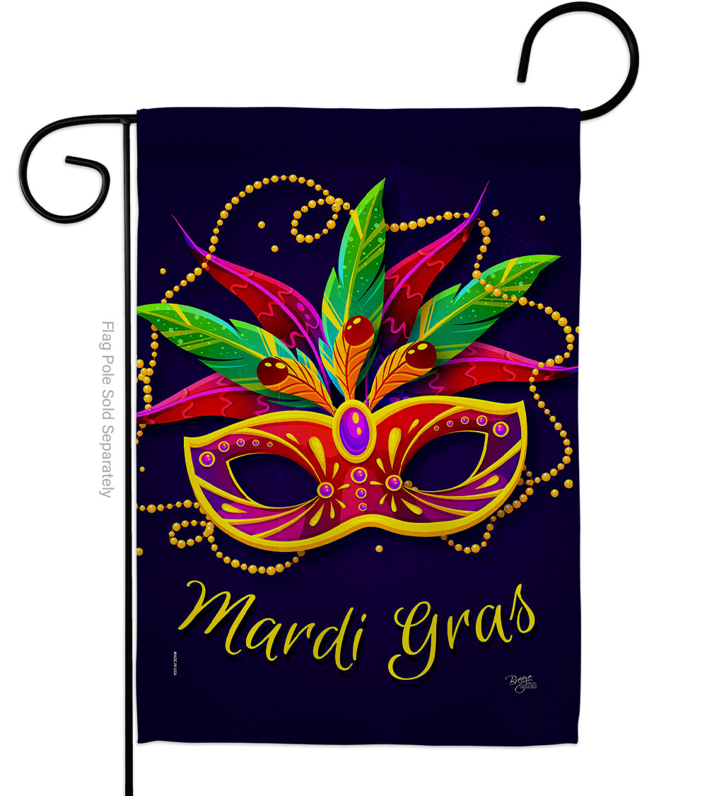 G168018-BO Mardi Gras Springtime Double-Sided Decorative Garden Flag, Multi Color