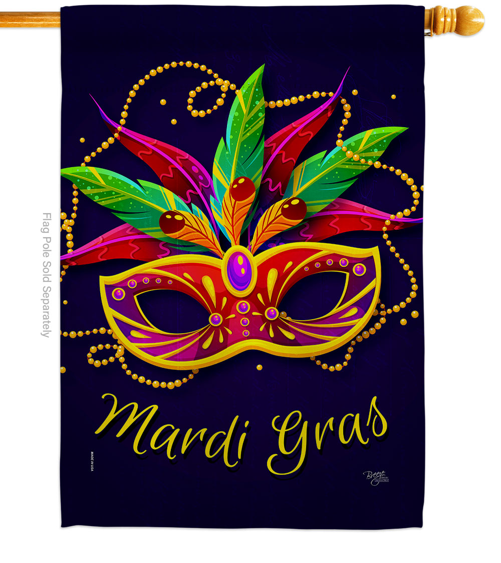 Mardi Gras Springtime Double-Sided Garden Decorative House Flag, Multi Color