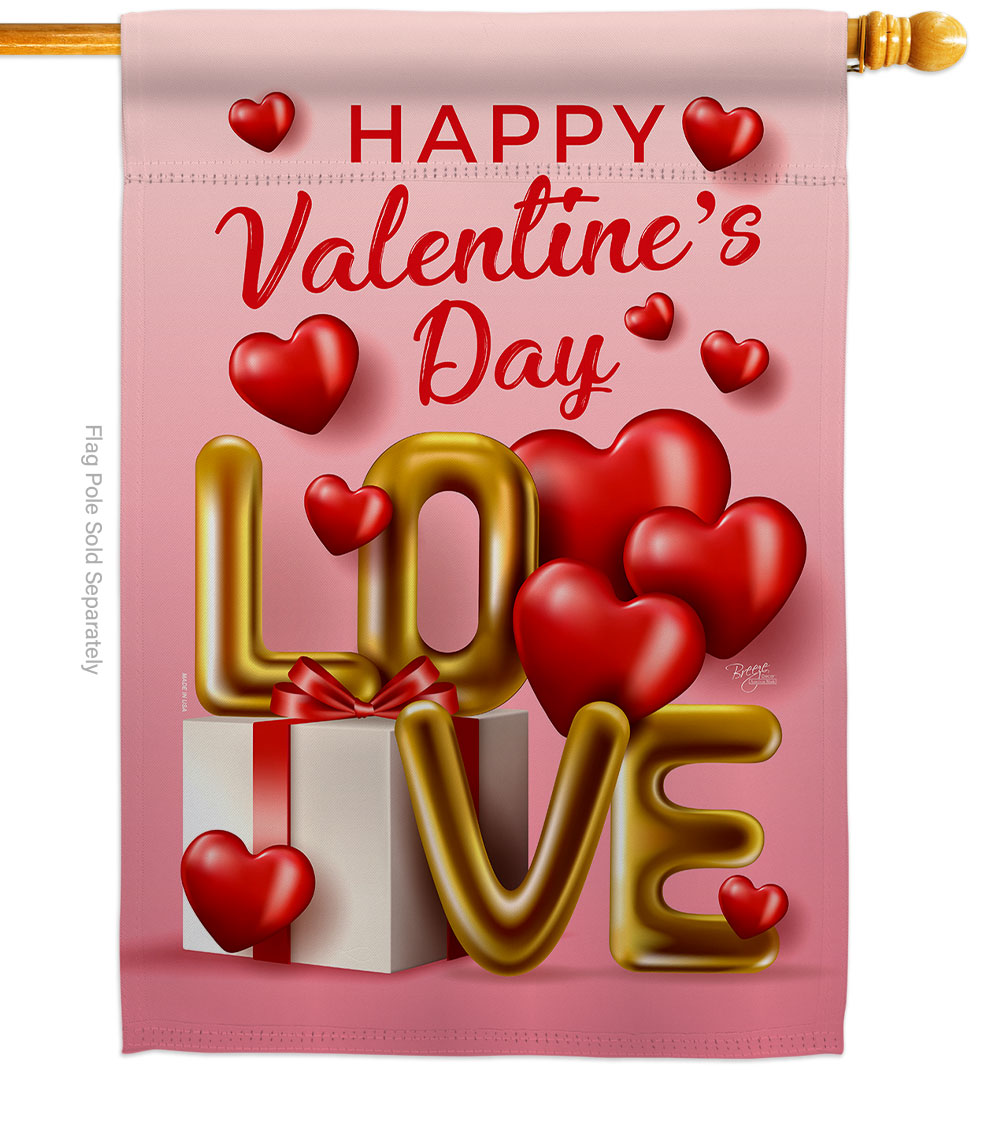 Love Day Springtime Valentine Double-Sided Garden Decorative House Flag, Multi Color