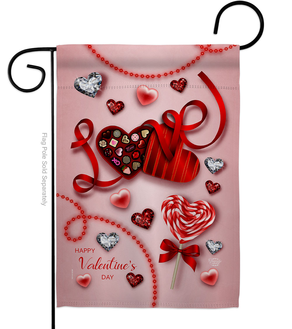 Sweet Love Valentine Springtime Double-Sided Decorative Garden Flag, Multi Color