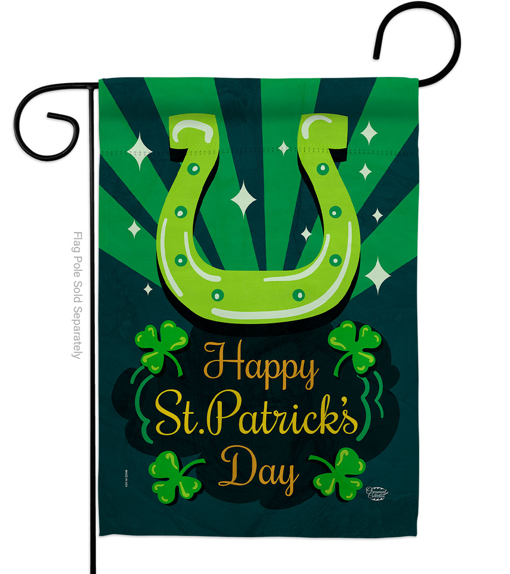 Lucky St Patrick Double-Sided Decorative Garden Flag, Multi Color