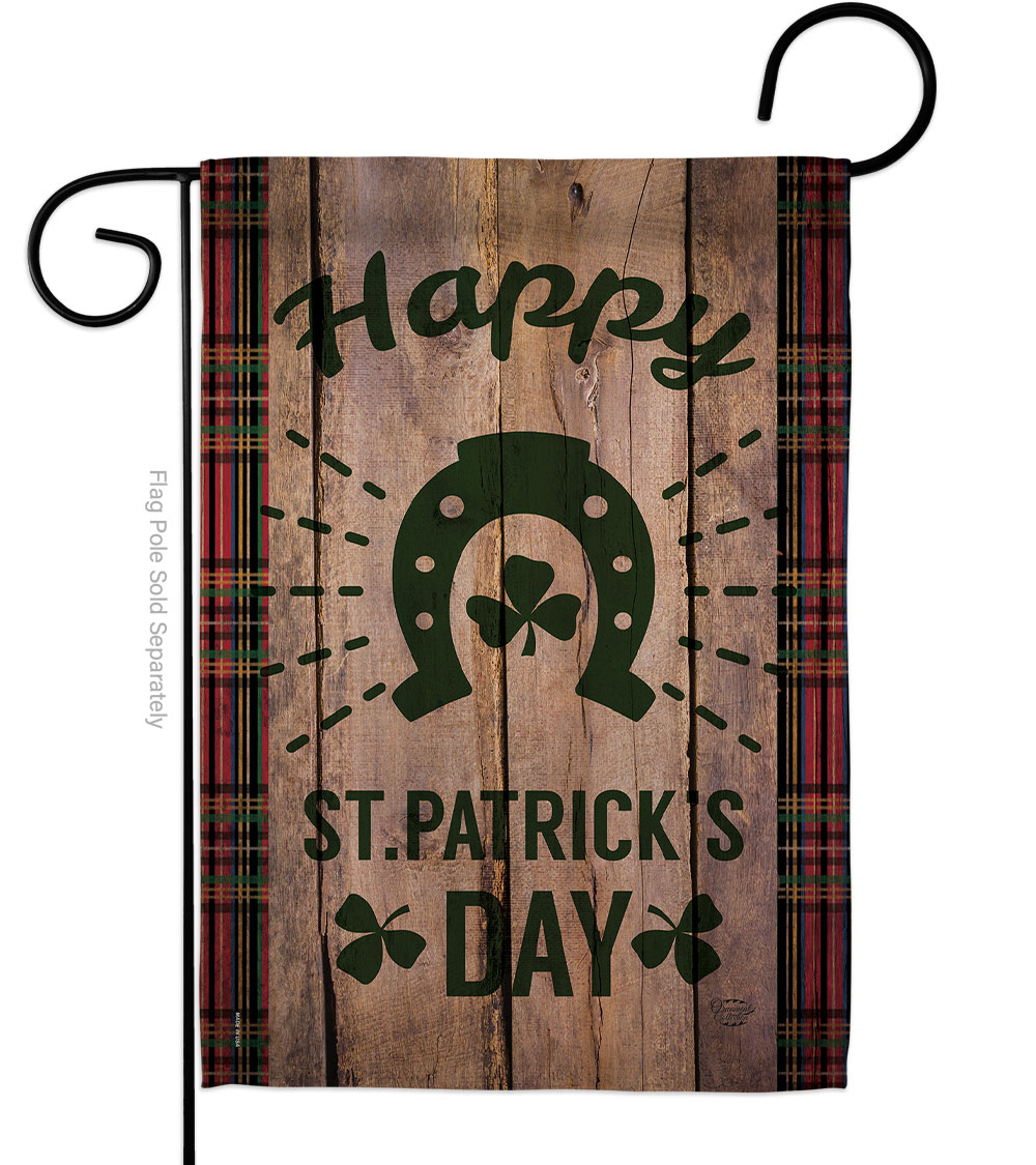 Lucky St Patricks Day Springtime Double-Sided Decorative Garden Flag, Multi Color
