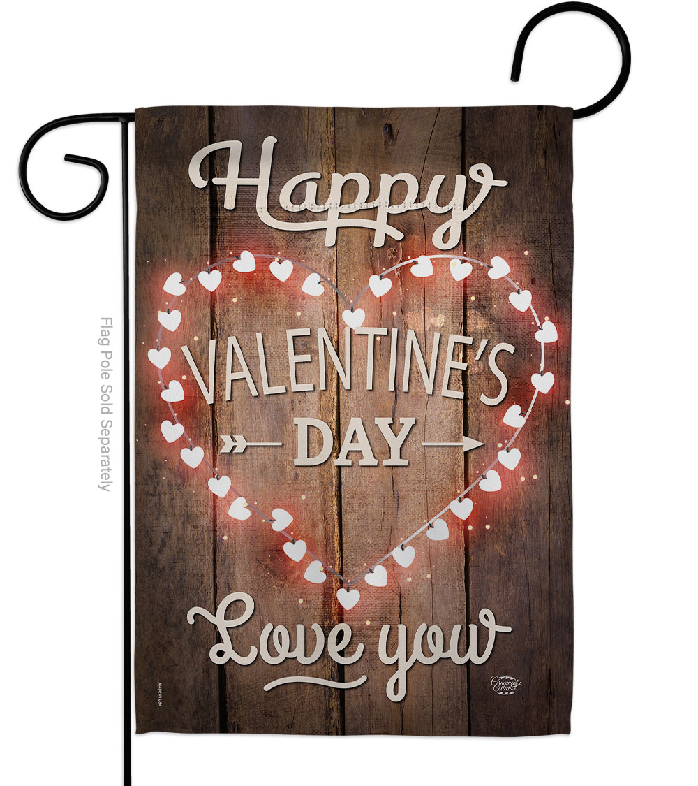 G191094-BO Happy Valentines Day Springtime Valentine Double-Sided Decorative Garden Flag, Multi Color
