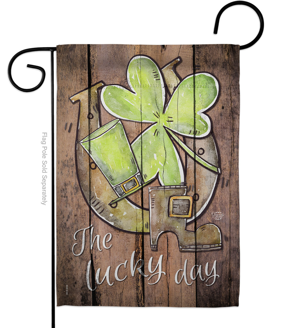 G192017-BO St Pats the Lucky Day Springtime Patrick Double-Sided Decorative Garden Flag, Multi Color