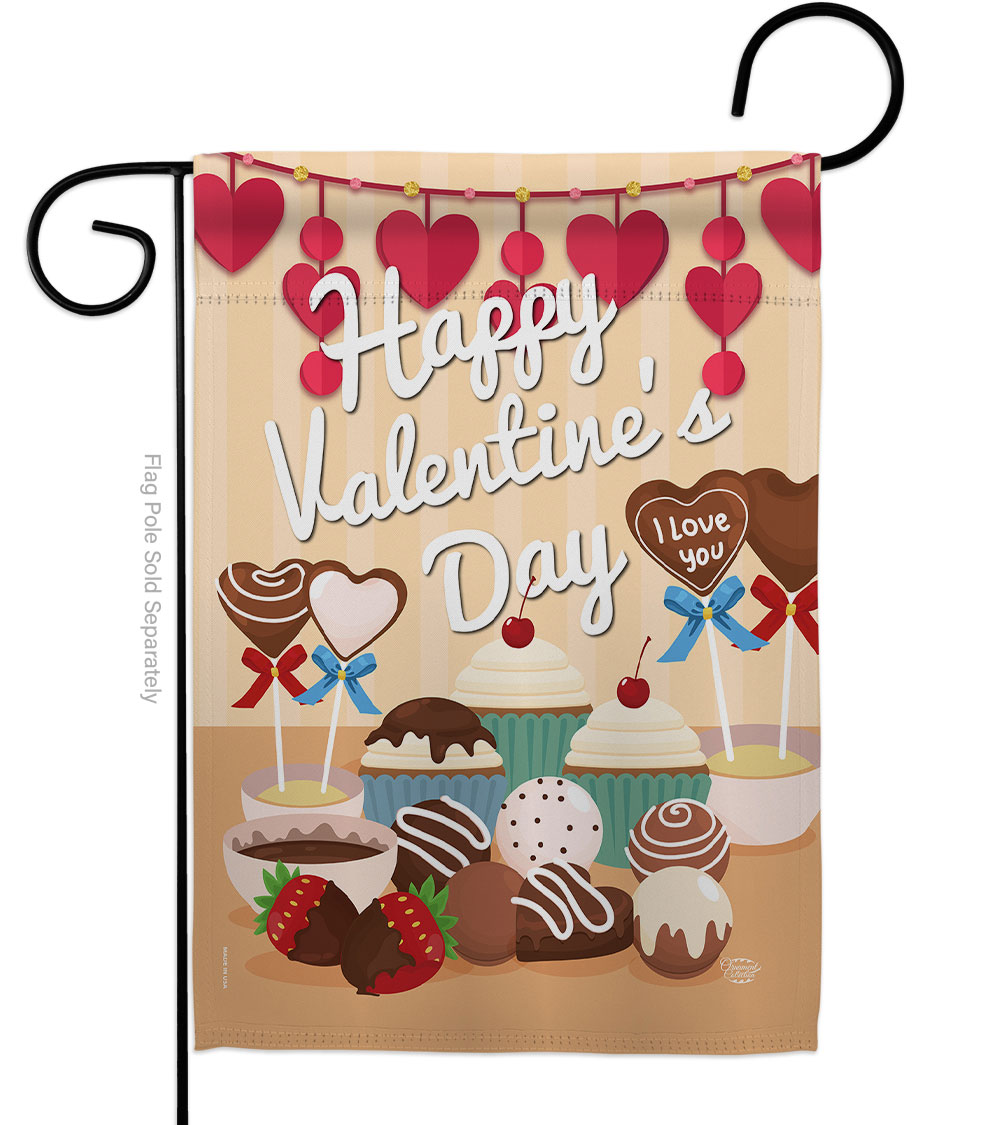 Sweet Valentines Day Springtime Double-Sided Decorative Garden Flag, Multi Color