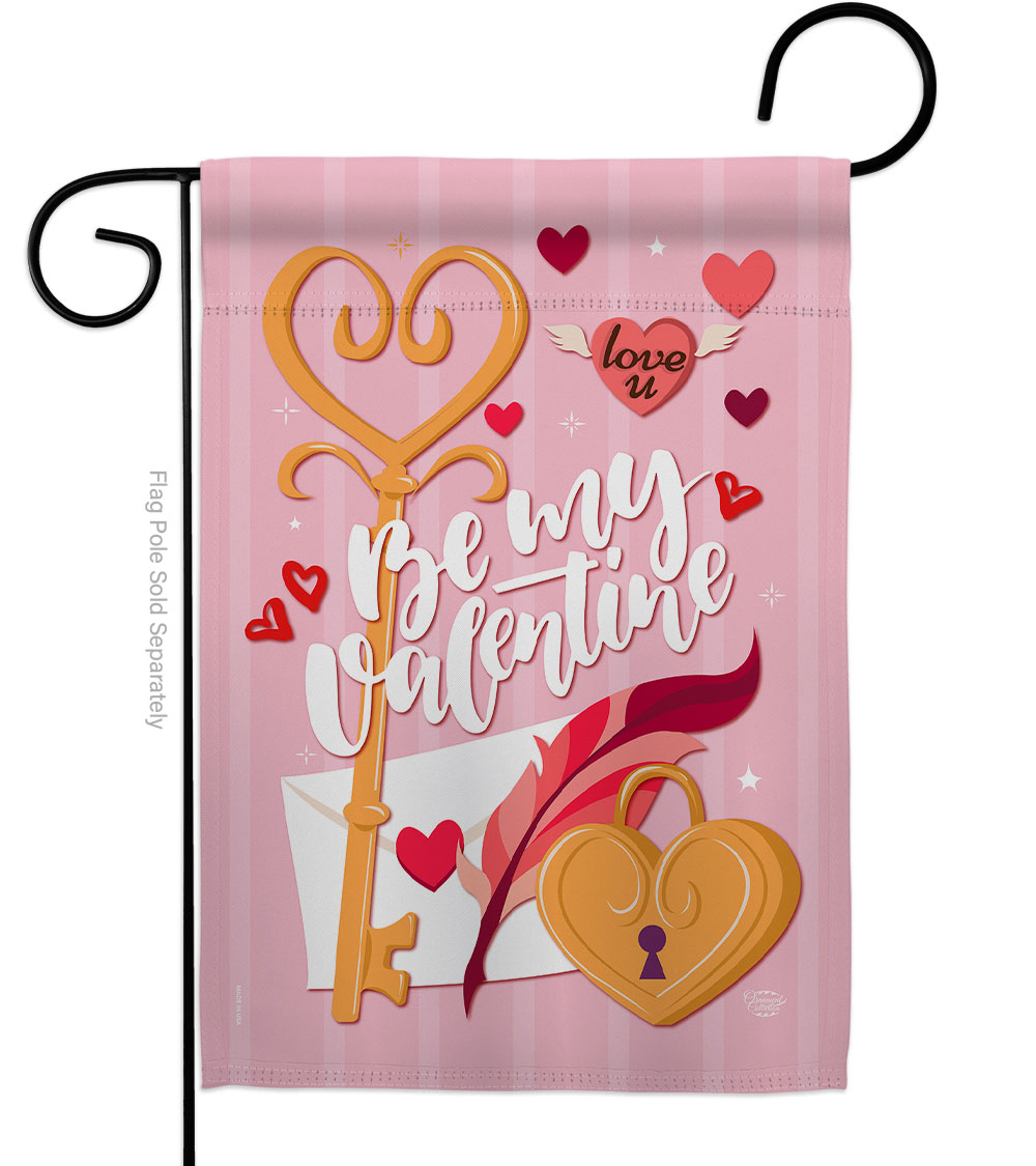 Be My Valentine Springtime Double-Sided Decorative Garden Flag, Multi Color
