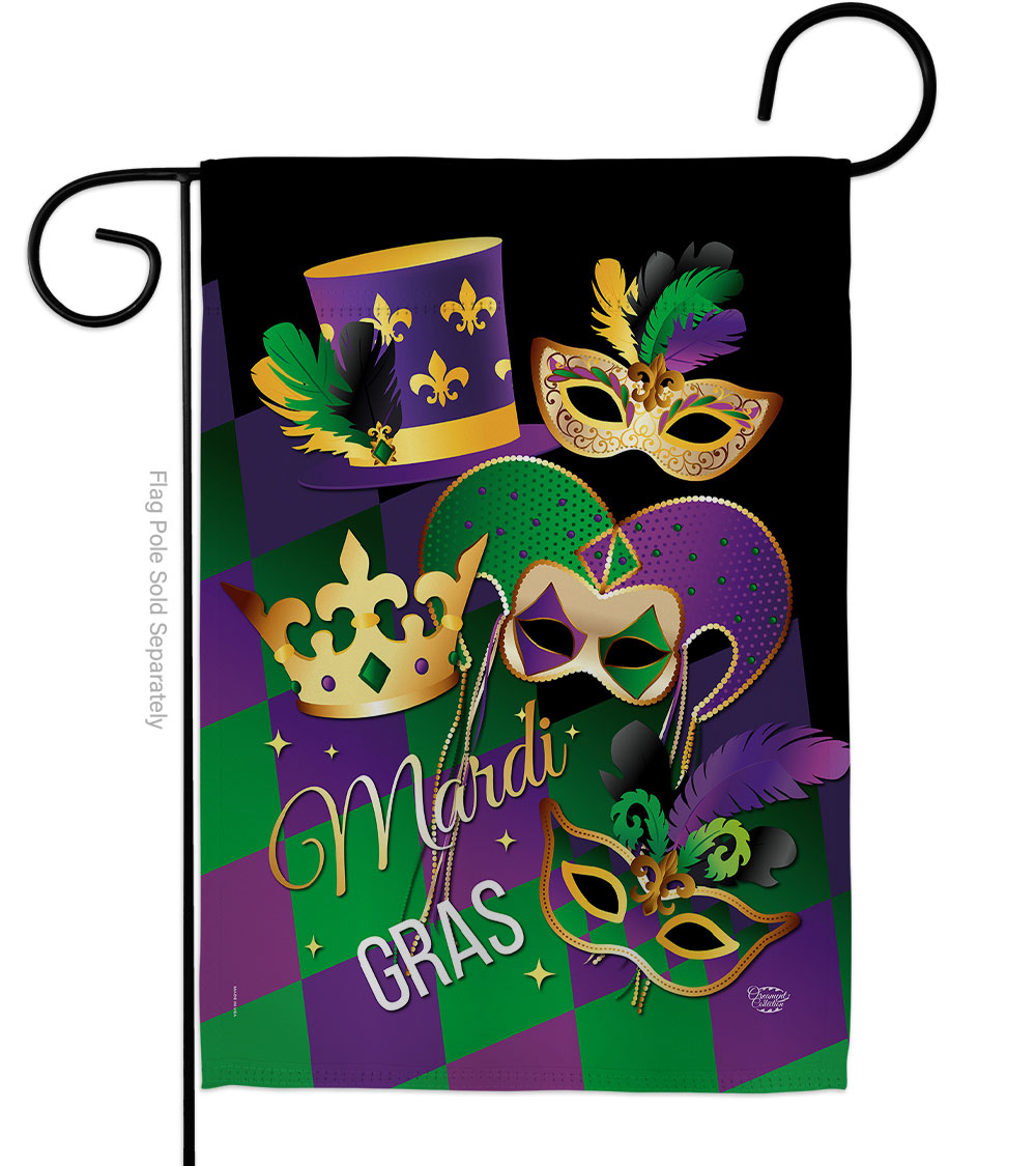 Mardi Gras Springtime Double-Sided Decorative Garden Flag, Multi Color