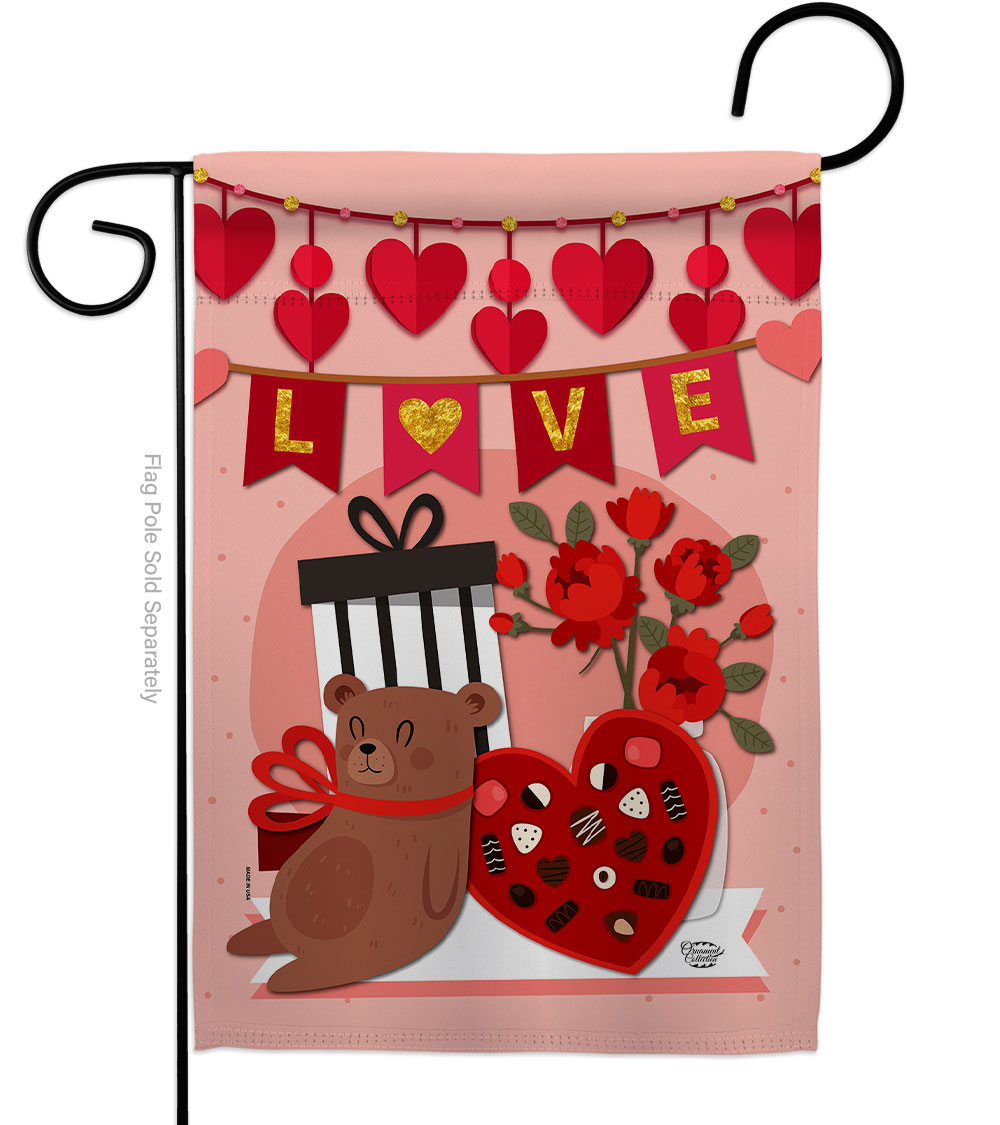 Valentine Sweet Moment Springtime Double-Sided Decorative Garden Flag, Multi Color