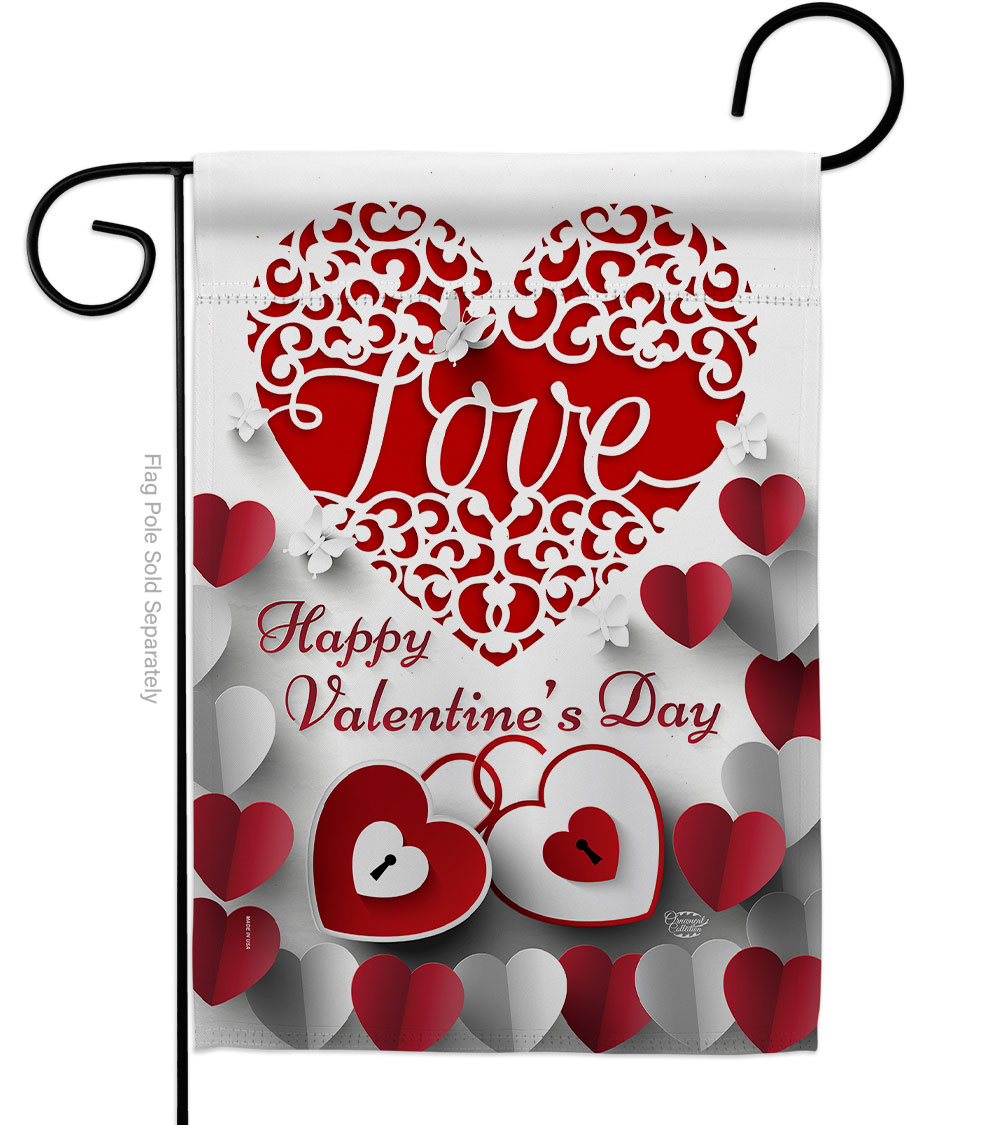 Royalty Love Springtime Valentine Double-Sided Decorative Garden Flag, Multi Color