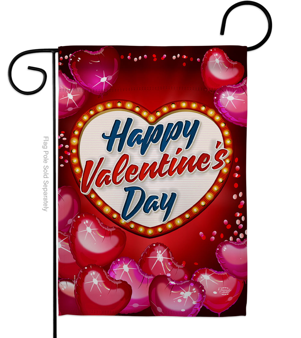 Viva Love Springtime Valentine Double-Sided Decorative Garden Flag, Multi Color