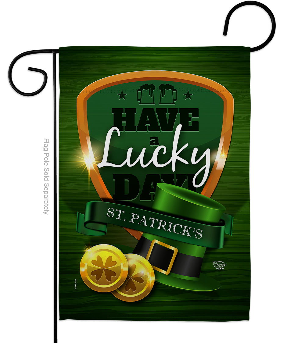 Have a Lucky Day Springtime St Patrick Double-Sided Decorative Garden Flag, Multi Color