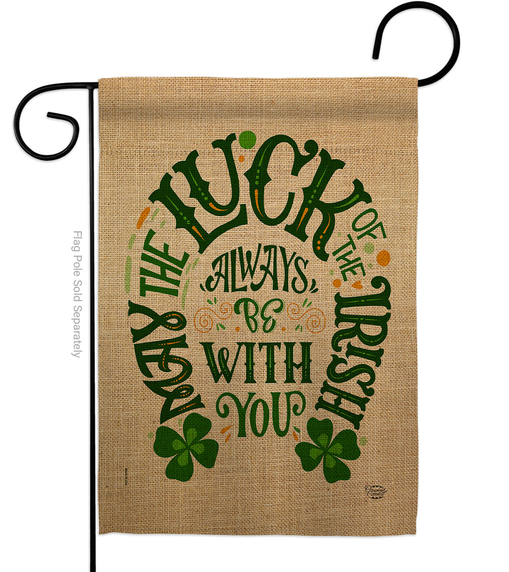Luck Always with You Springtime St Patrick Double-Sided Decorative Garden Flag, Multi Color