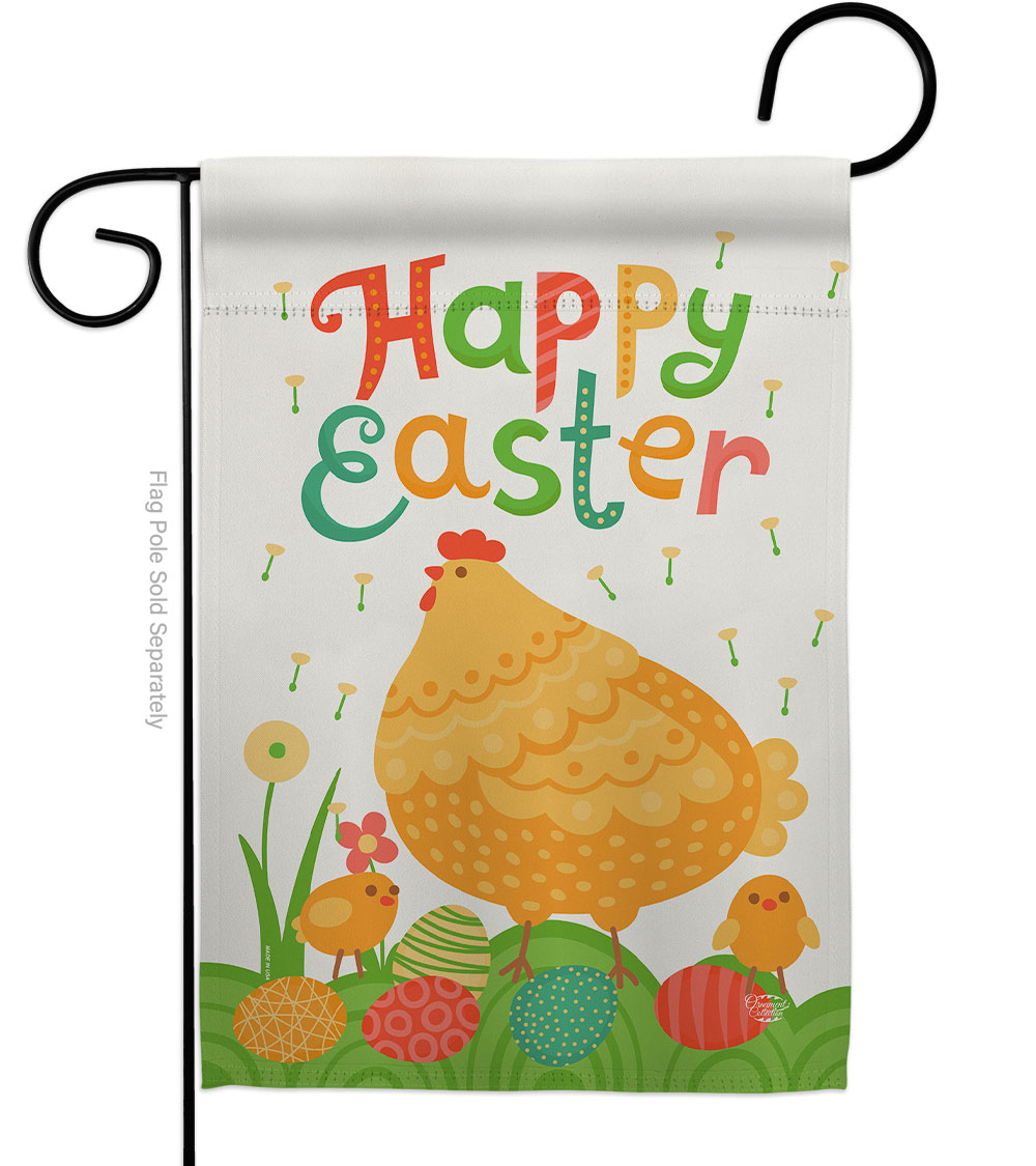 Easter Chicks Springtime Double-Sided Decorative Garden Flag, Multi Color