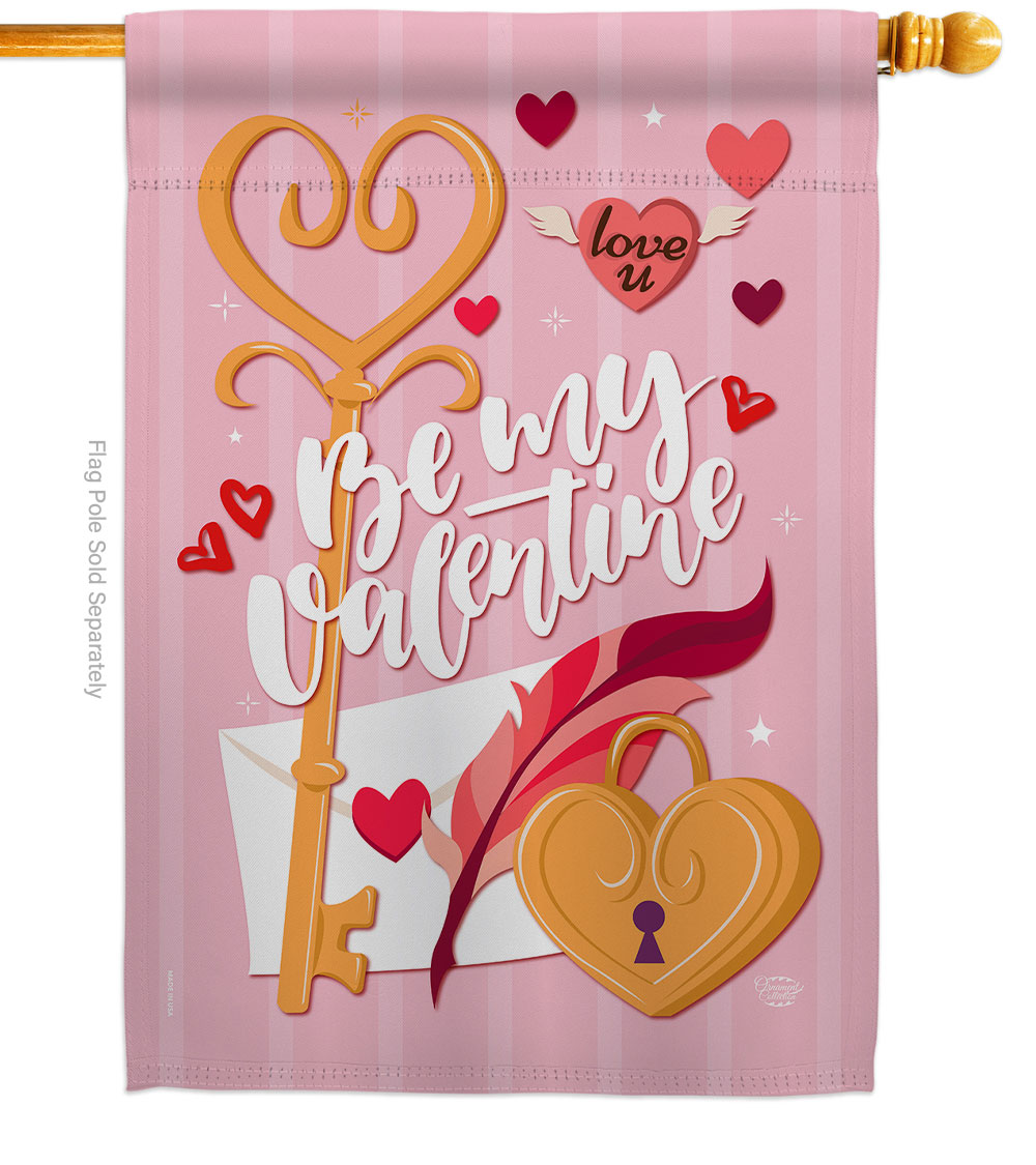 Be My Valentine Springtime Double-Sided Garden Decorative House Flag, Multi Color