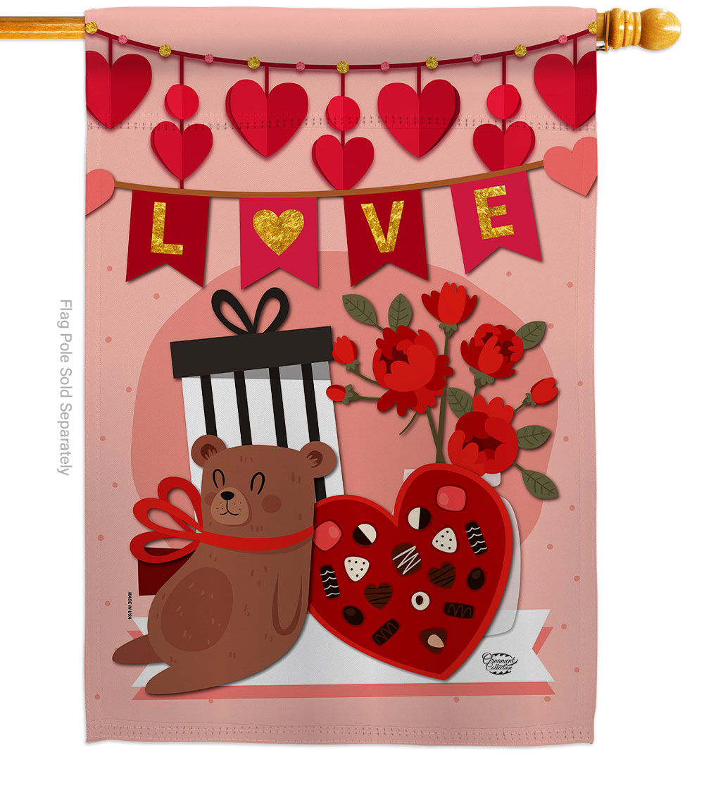 Valentine Sweet Moment Springtime Double-Sided Garden Decorative House Flag, Multi Color