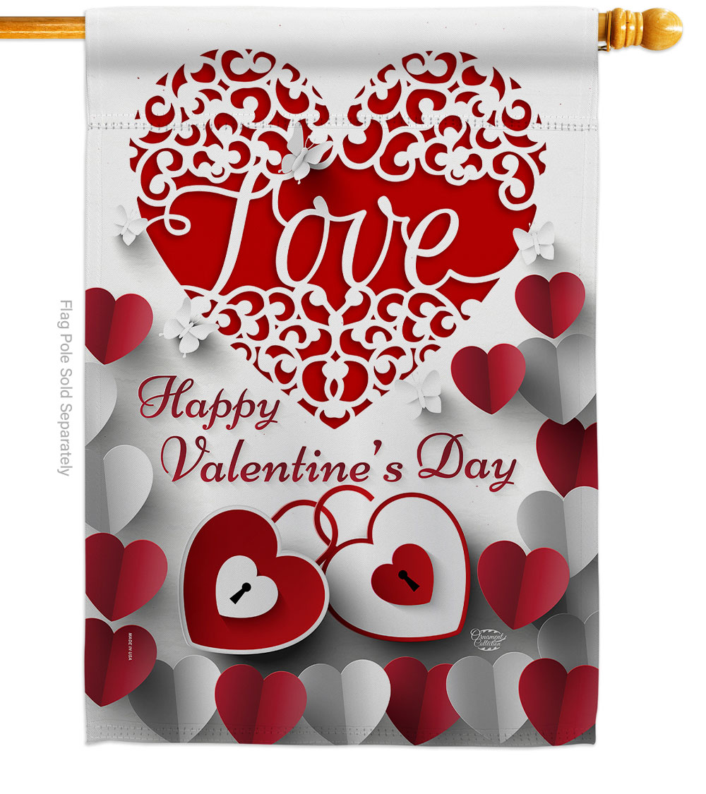 Royalty Love Springtime Valentine Double-Sided Garden Decorative House Flag, Multi Color