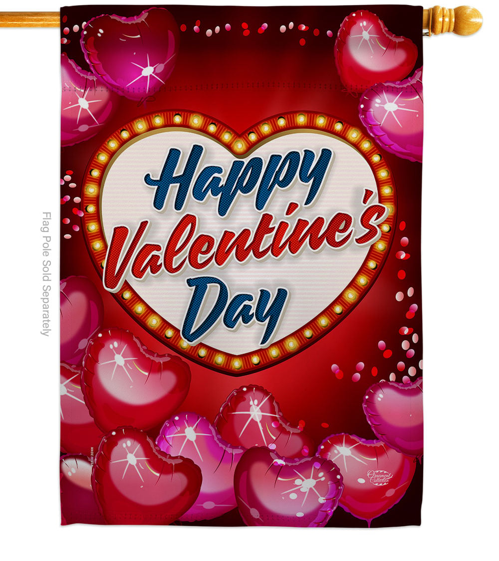 Viva Love Springtime Valentine Double-Sided Garden Decorative House Flag, Multi Color